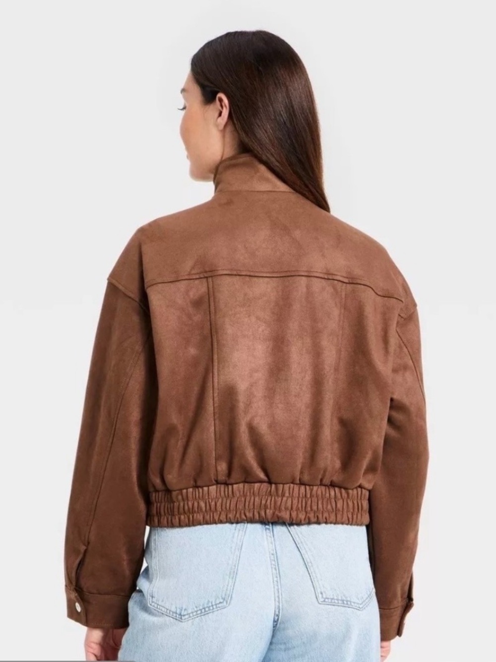 Universal Thread Women’s Faux Suede Bomber Jacket - Brown Size XXL NWOT - Picture 2 of 12